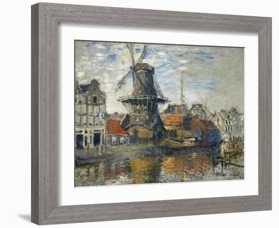 The Windmill, Amsterdam, 1871 (Oil on Canvas)-Claude Monet-Framed Giclee Print