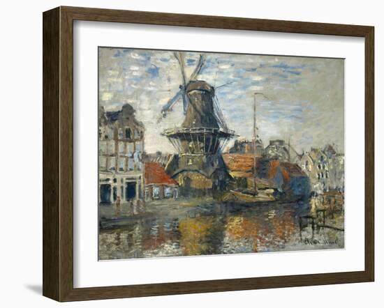 The Windmill, Amsterdam, 1871 (Oil on Canvas)-Claude Monet-Framed Giclee Print