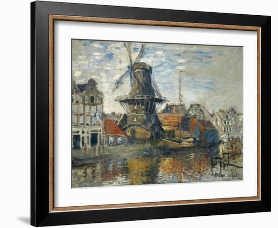 The Windmill, Amsterdam, 1871 (Oil on Canvas)-Claude Monet-Framed Giclee Print