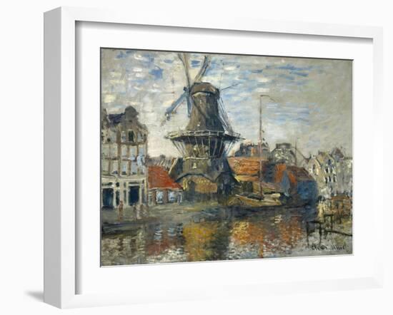 The Windmill, Amsterdam, 1871 (Oil on Canvas)-Claude Monet-Framed Giclee Print