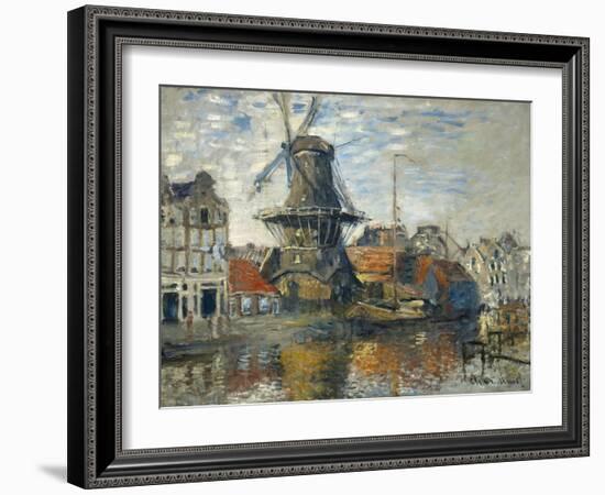 The Windmill, Amsterdam, 1871 (Oil on Canvas)-Claude Monet-Framed Giclee Print