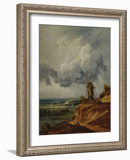 The Windmill of Argenteuil, C.1830 (Oil on Canvas)-Georges Michel-Framed Giclee Print