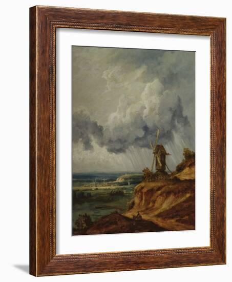 The Windmill of Argenteuil, C.1830 (Oil on Canvas)-Georges Michel-Framed Giclee Print