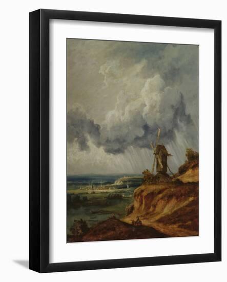 The Windmill of Argenteuil, C.1830 (Oil on Canvas)-Georges Michel-Framed Giclee Print