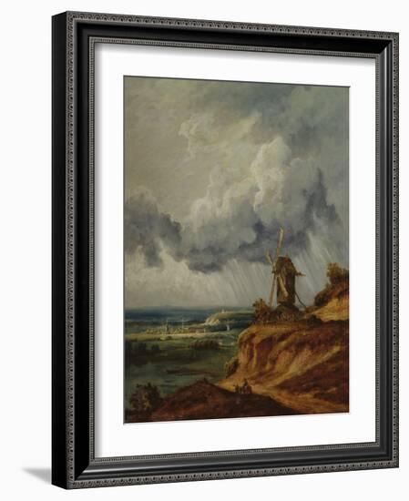 The Windmill of Argenteuil, C.1830 (Oil on Canvas)-Georges Michel-Framed Giclee Print