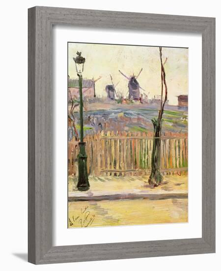 The Windmills at Montmartre, 1884 (Oil on Canvas)-Paul Signac-Framed Giclee Print