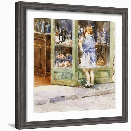 The Window-Shopping Girl-Vicenzo Irolli-Framed Giclee Print