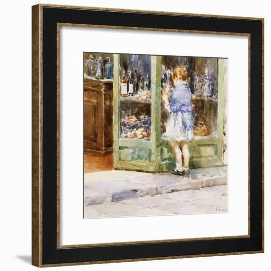 The Window-Shopping Girl-Vicenzo Irolli-Framed Giclee Print