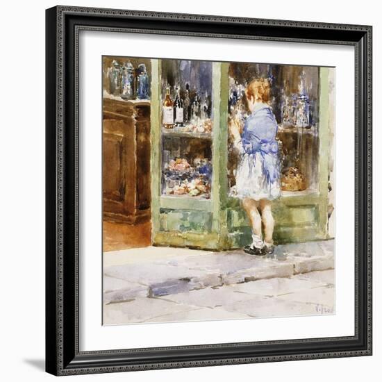 The Window-Shopping Girl-Vicenzo Irolli-Framed Giclee Print