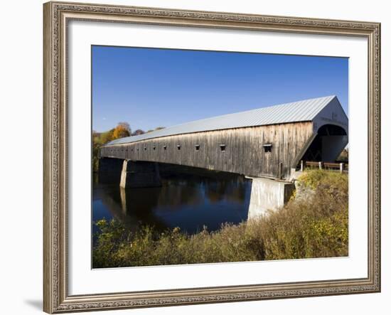 The Windsor Cornish Covered Bridge, Connecticut River, New Hampshire, USA-Jerry & Marcy Monkman-Framed Photographic Print