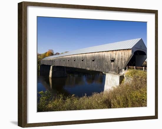 The Windsor Cornish Covered Bridge, Connecticut River, New Hampshire, USA-Jerry & Marcy Monkman-Framed Photographic Print