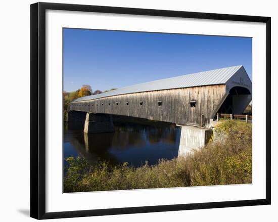 The Windsor Cornish Covered Bridge, Connecticut River, New Hampshire, USA-Jerry & Marcy Monkman-Framed Photographic Print