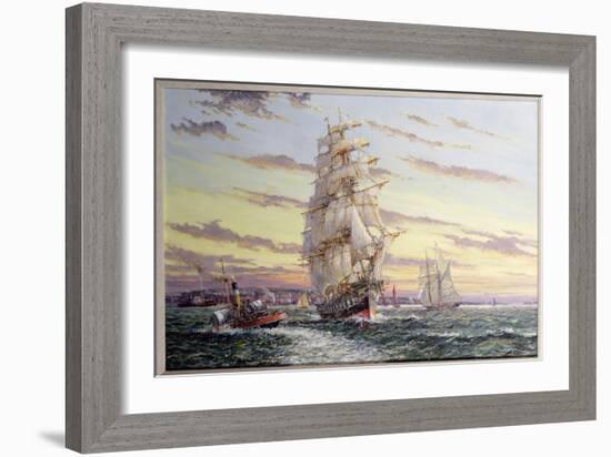 "The Windsor Park" Leaving the Thames-John Sutton-Framed Giclee Print