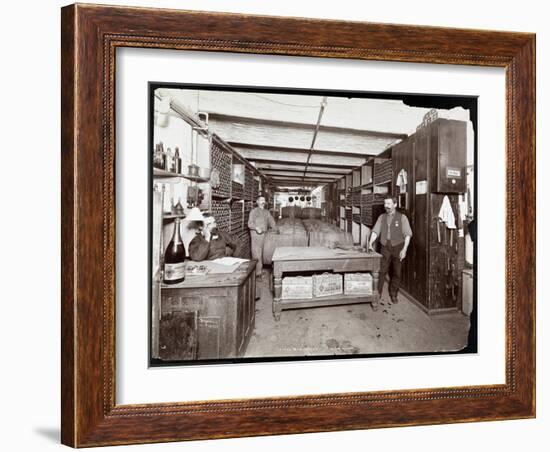 The Wine Cellar of the Hotel Manhattan, 1902-Byron Company-Framed Giclee Print