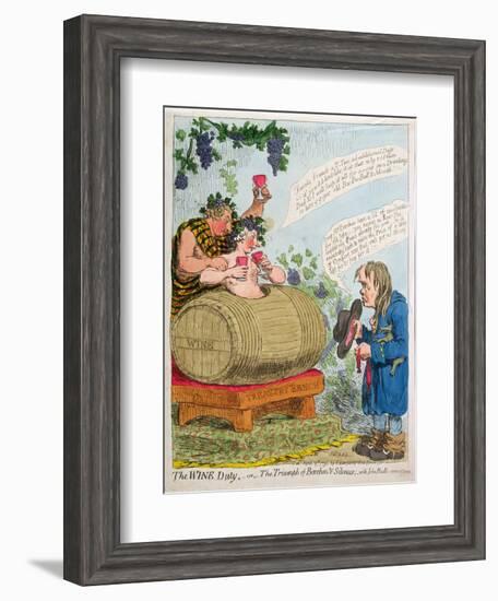 The Wine Duty, or the Triumph of Bacchus and Silenus with John Bull's Remonstrance, Published by…-James Gillray-Framed Giclee Print