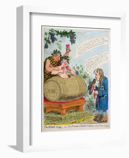 The Wine Duty, or the Triumph of Bacchus and Silenus with John Bull's Remonstrance, Published by…-James Gillray-Framed Giclee Print