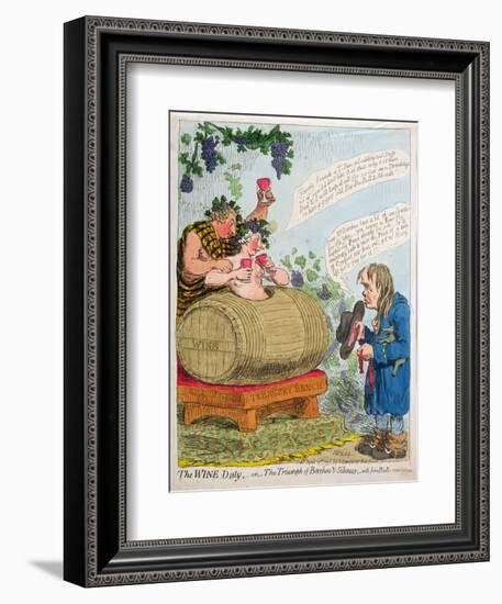 The Wine Duty, or the Triumph of Bacchus and Silenus with John Bull's Remonstrance, Published by…-James Gillray-Framed Giclee Print