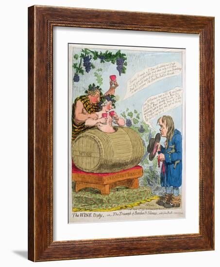 The Wine Duty, or the Triumph of Bacchus and Silenus with John Bull's Remonstrance, Published by…-James Gillray-Framed Giclee Print