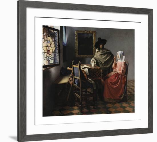 The Wine Glass, 1658-60-Jan Vermeer-Framed Premium Giclee Print