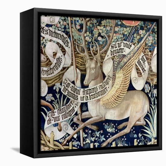 The Winged Deer (Tapestry) (Detail of 95771)-French-Framed Premier Image Canvas
