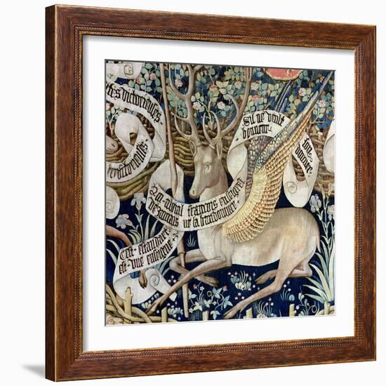 The Winged Deer (Tapestry) (Detail of 95771)-French-Framed Giclee Print