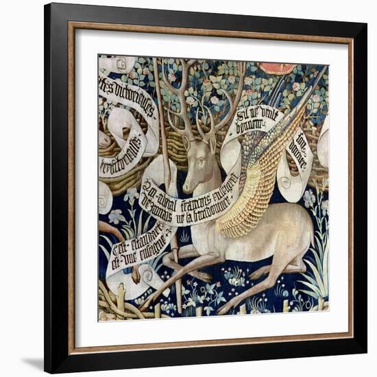 The Winged Deer (Tapestry) (Detail of 95771)-French-Framed Giclee Print