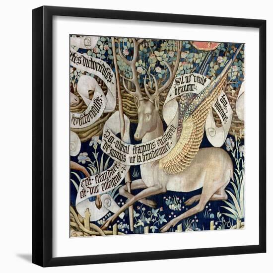 The Winged Deer (Tapestry) (Detail of 95771)-French-Framed Giclee Print