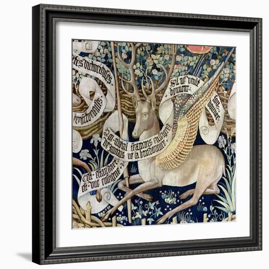 The Winged Deer (Tapestry) (Detail of 95771)-French-Framed Giclee Print