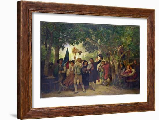 The Winner of the Cock Dance, 1871 (Oil on Canvas)-Gustave Brion-Framed Giclee Print