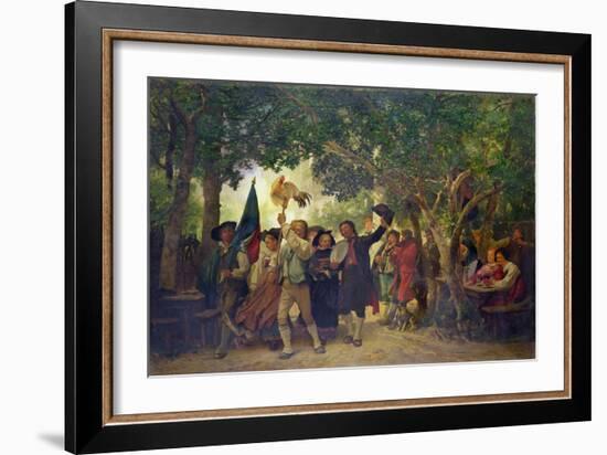 The Winner of the Cock Dance, 1871 (Oil on Canvas)-Gustave Brion-Framed Giclee Print