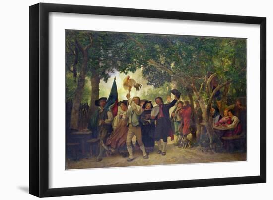 The Winner of the Cock Dance, 1871 (Oil on Canvas)-Gustave Brion-Framed Giclee Print