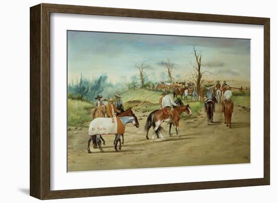 The Winners Enclosure, Encerrando El Ganado, 1910-Ernesto Icaza-Framed Giclee Print