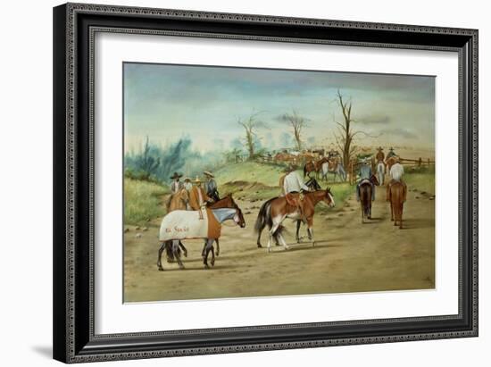 The Winners Enclosure, Encerrando El Ganado, 1910-Ernesto Icaza-Framed Giclee Print