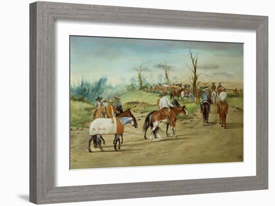 The Winners Enclosure, Encerrando El Ganado, 1910-Ernesto Icaza-Framed Giclee Print