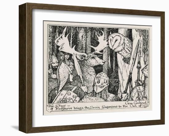 The Winning of Olwen the Stag of Redynvre Brings the Seven Companions to the Owl of Cwm Cawlwyd-Henry Justice Ford-Framed Art Print