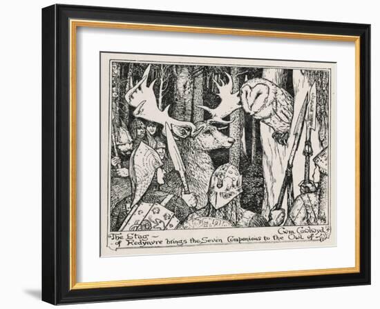 The Winning of Olwen the Stag of Redynvre Brings the Seven Companions to the Owl of Cwm Cawlwyd-Henry Justice Ford-Framed Art Print