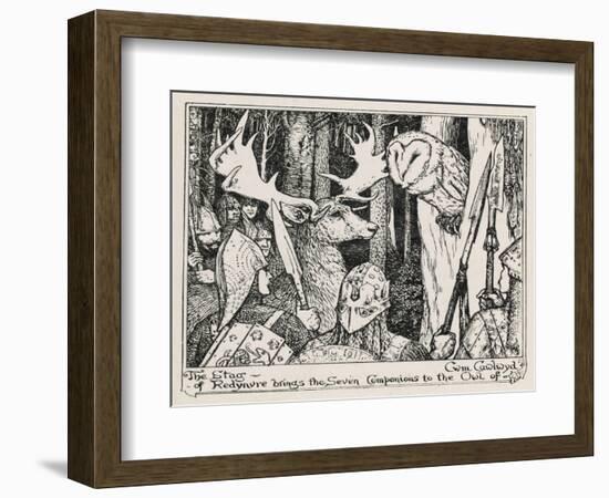 The Winning of Olwen the Stag of Redynvre Brings the Seven Companions to the Owl of Cwm Cawlwyd-Henry Justice Ford-Framed Art Print