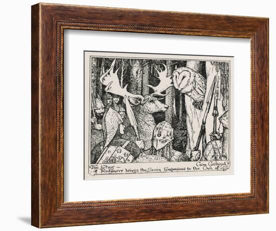 The Winning of Olwen the Stag of Redynvre Brings the Seven Companions to the Owl of Cwm Cawlwyd-Henry Justice Ford-Framed Art Print