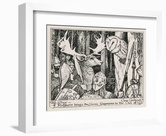 The Winning of Olwen the Stag of Redynvre Brings the Seven Companions to the Owl of Cwm Cawlwyd-Henry Justice Ford-Framed Art Print