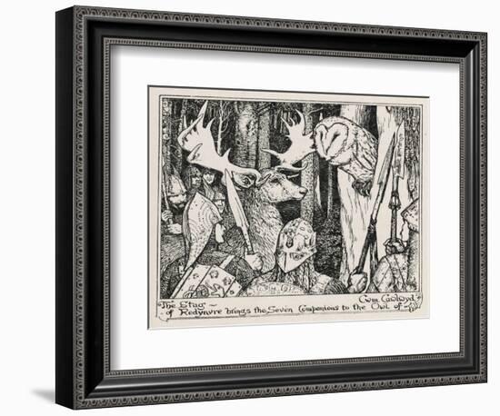 The Winning of Olwen the Stag of Redynvre Brings the Seven Companions to the Owl of Cwm Cawlwyd-Henry Justice Ford-Framed Art Print