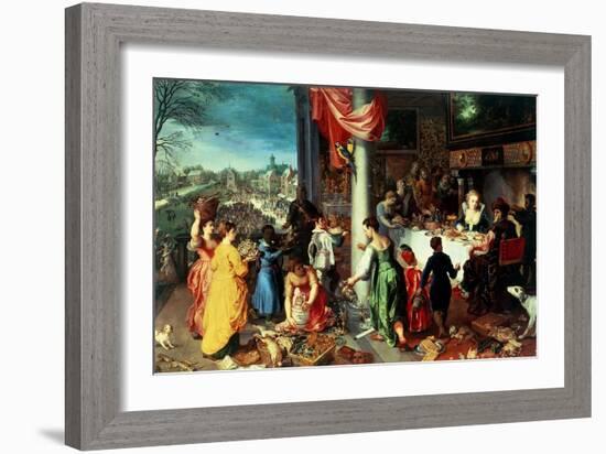 The Winter Feast, Gathering at the Bavarian State Palace-Hendrik van Balen the Elder-Framed Giclee Print