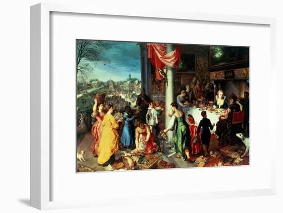 The Winter Feast, Gathering at the Bavarian State Palace-Hendrik van Balen the Elder-Framed Giclee Print