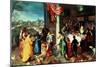 The Winter Feast, Gathering at the Bavarian State Palace-Hendrik van Balen the Elder-Mounted Giclee Print