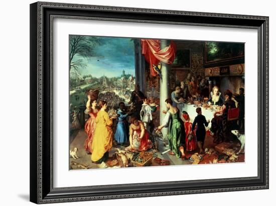 The Winter Feast, Gathering at the Bavarian State Palace-Hendrik van Balen the Elder-Framed Giclee Print