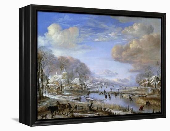 The Winter Landscape, C.1648-Aert van der Neer-Framed Premier Image Canvas