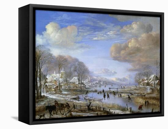 The Winter Landscape, C.1648-Aert van der Neer-Framed Premier Image Canvas