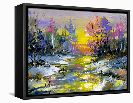 The Winter Landscape Executed By Oil On A Canvas-balaikin2009-Framed Stretched Canvas