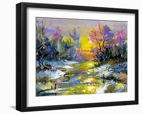 The Winter Landscape Executed By Oil On A Canvas-balaikin2009-Framed Art Print