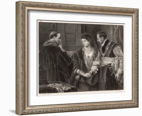 The Winter's Tale, Leontes Nurses Suspicions of His Wife Hermione and Their Visitor Polixenes-M. Adamo-Framed Art Print
