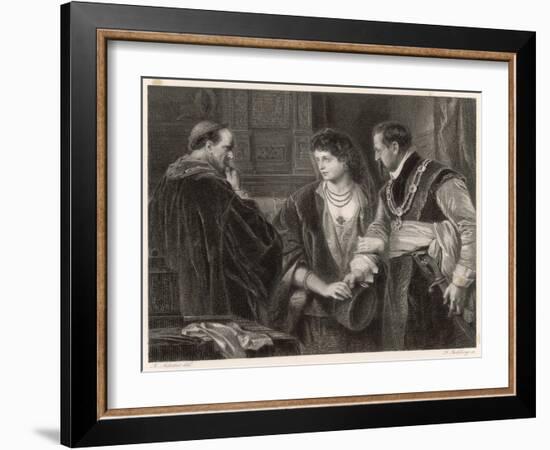 The Winter's Tale, Leontes Nurses Suspicions of His Wife Hermione and Their Visitor Polixenes-M. Adamo-Framed Art Print